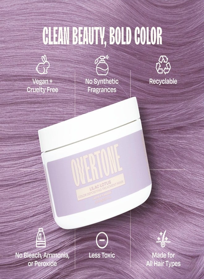 Overtone Semi Permanent Hair Color Conditioner, Lilac Lotus, 8 oz, Nourishing, Damage-Free, Color Depositing Mask for All Hair Types with Shea Butter & Coconut Oil, Vegan & Cruelty-Free - Image 5